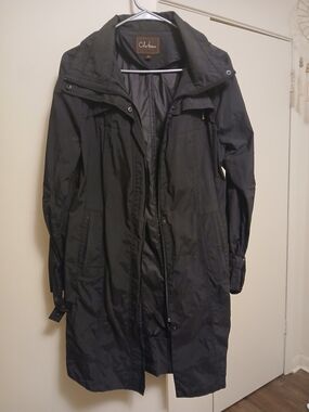 Cole Haan Black Longline Trench Coat
